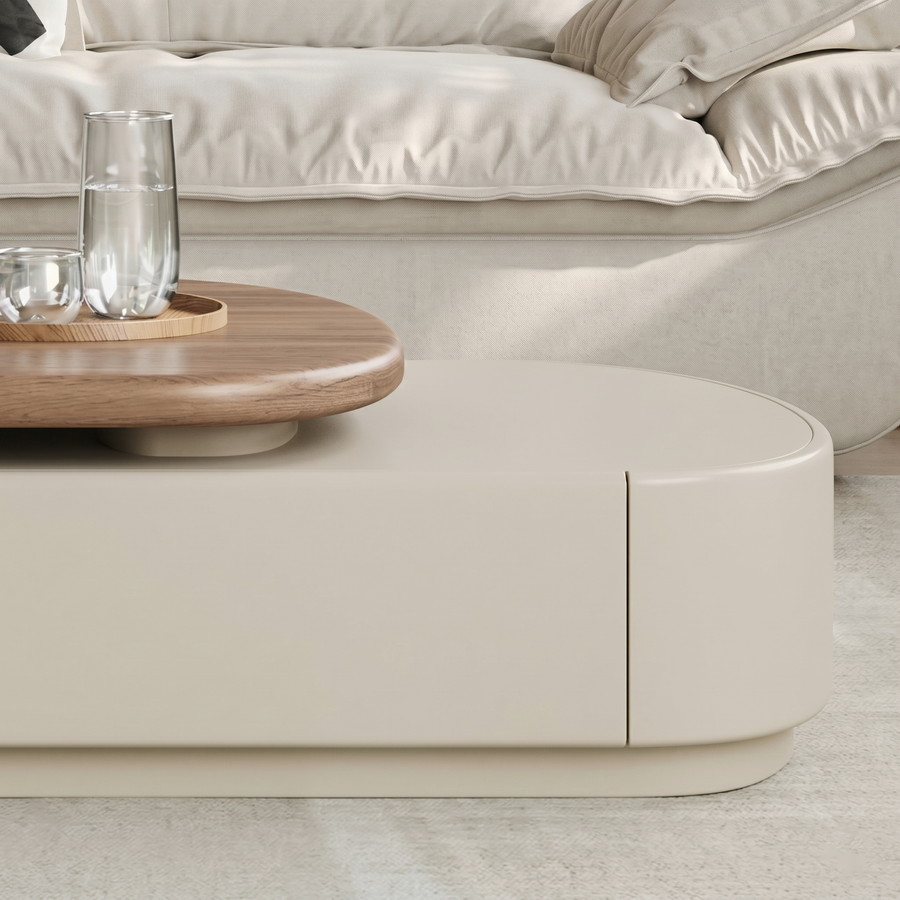 Zubair Oval Extendable Coffee Table With Storage