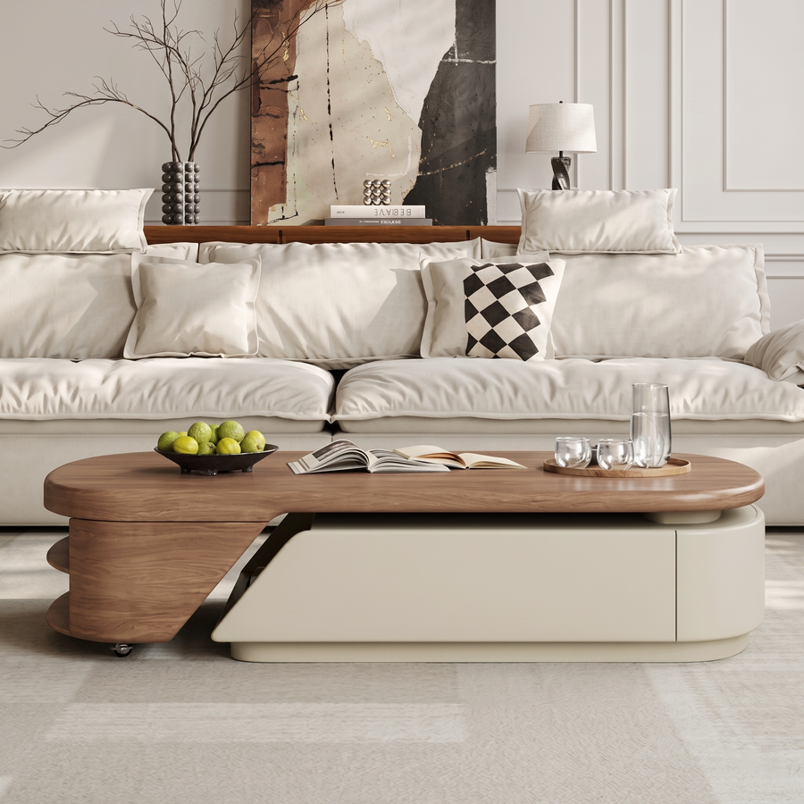 Zubair Oval Extendable Coffee Table With Storage
