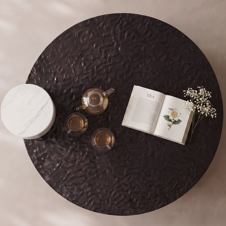 Yetta Art Deco Coffee Table, Black Glass