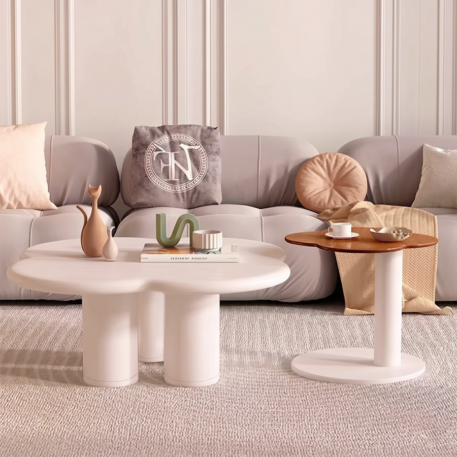 Persis Coffee Table Set, Cream & Tan