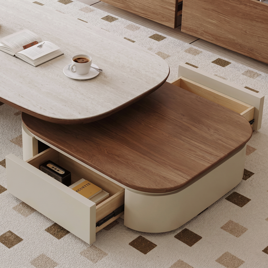 Elbaz Extendable Coffee Table Set With Storage