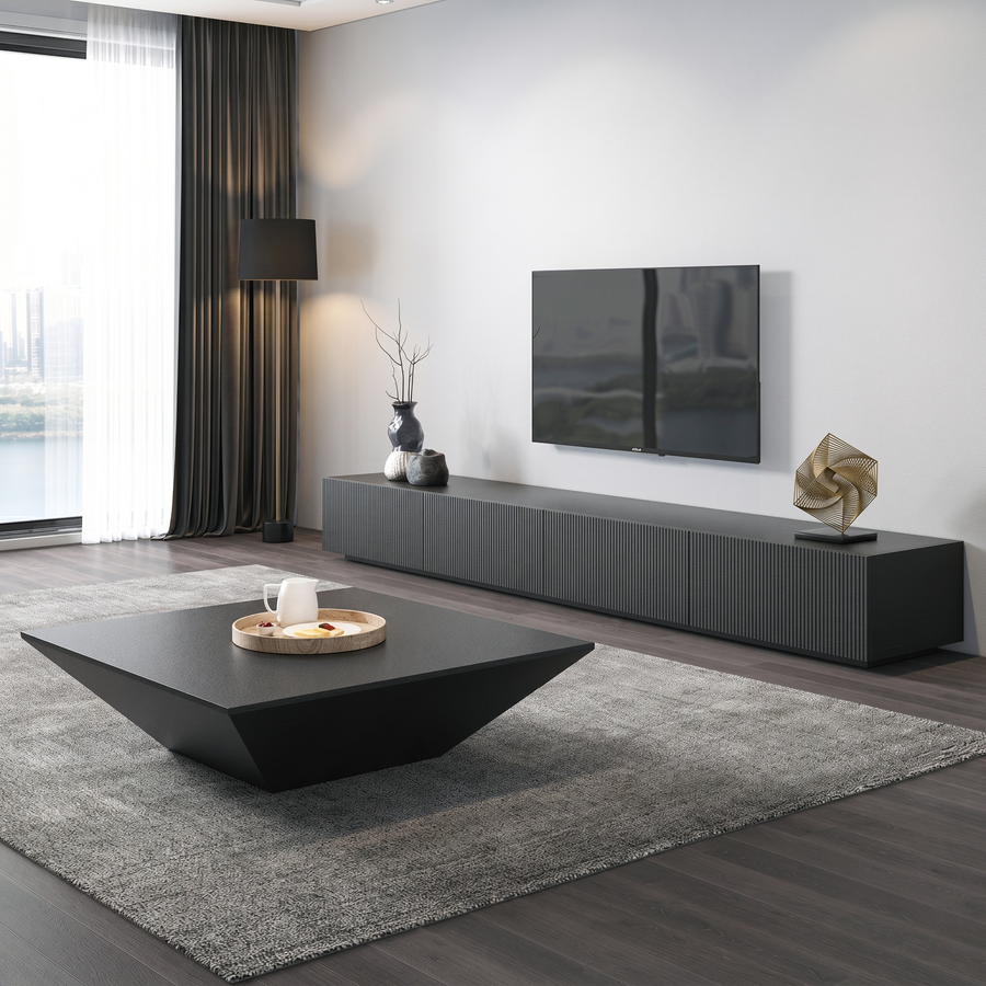 Saffron Coffee Table With Drawer, Walnut