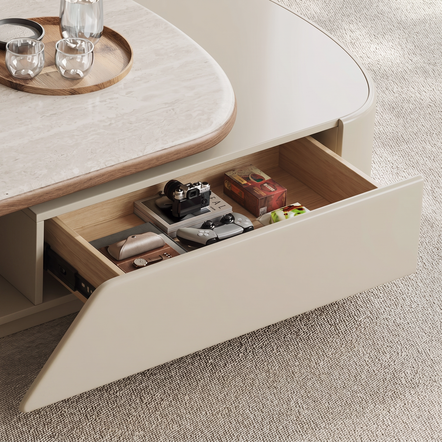 Zubair Oval Extendable Coffee Table With Storage