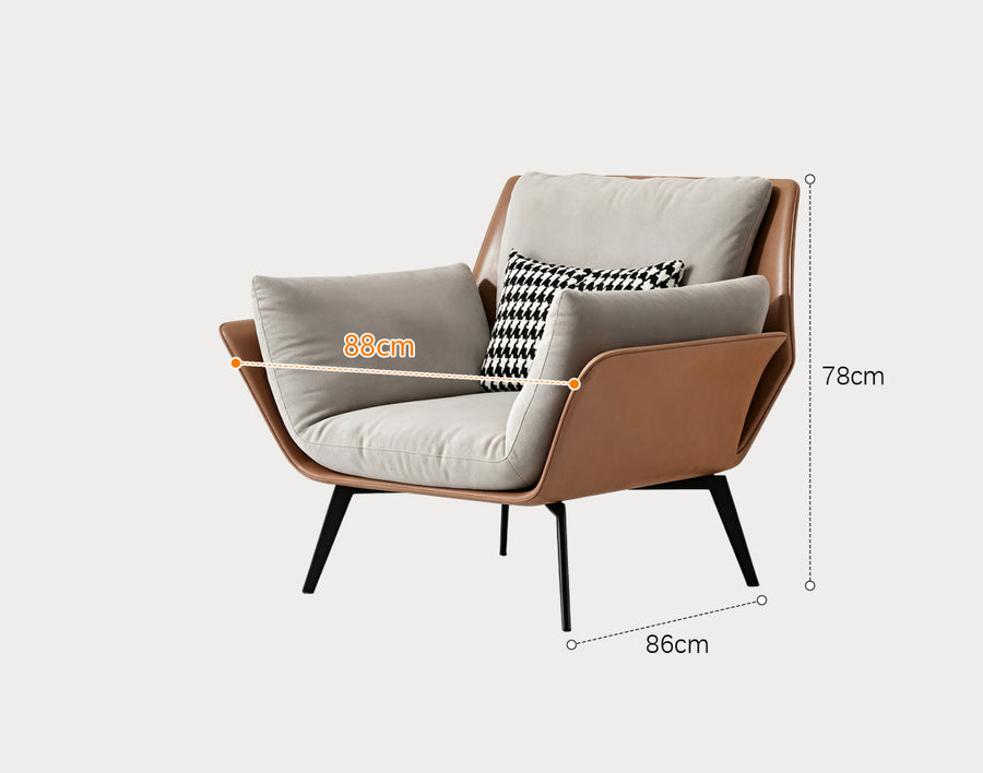 Genevieve Armchair, Leather - accent chair