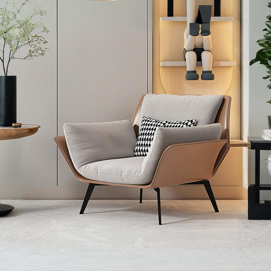Genevieve Armchair, Leather - accent chair UK