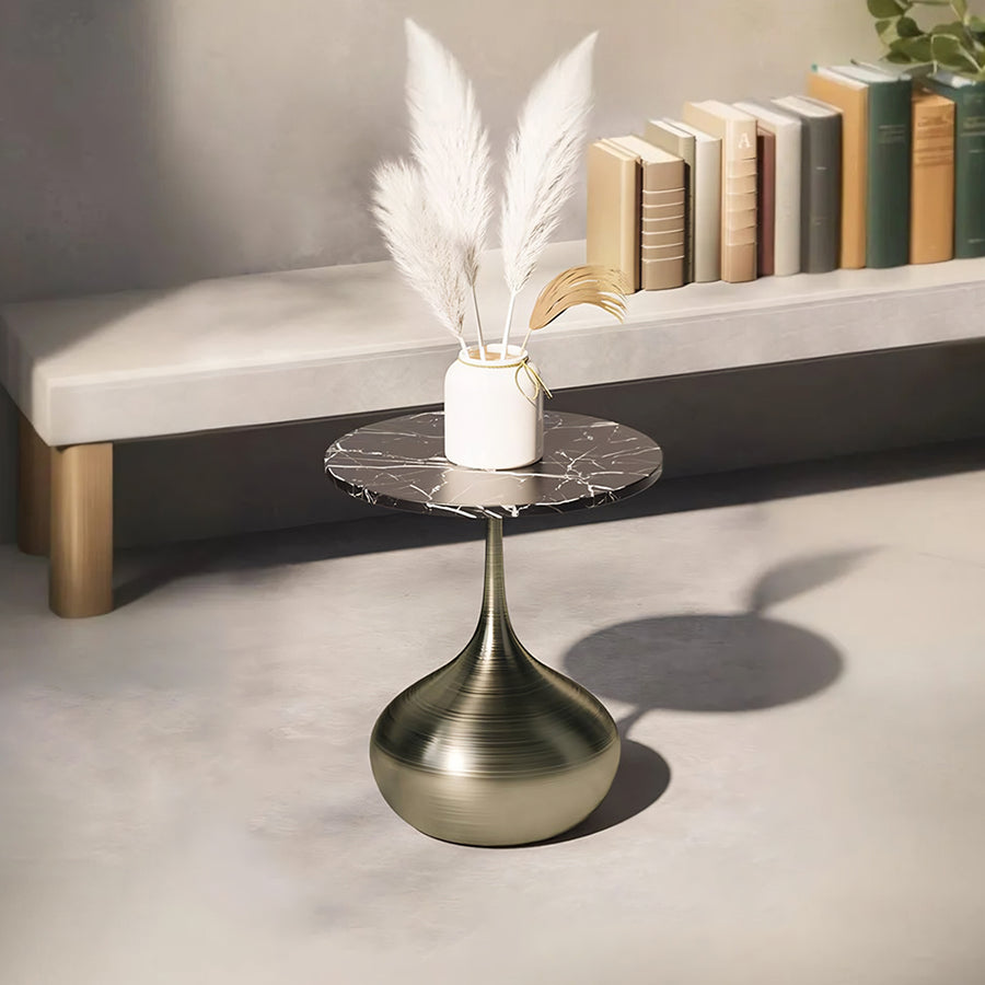 Geoff Side Table, Marble Effect - marble effect side table UK