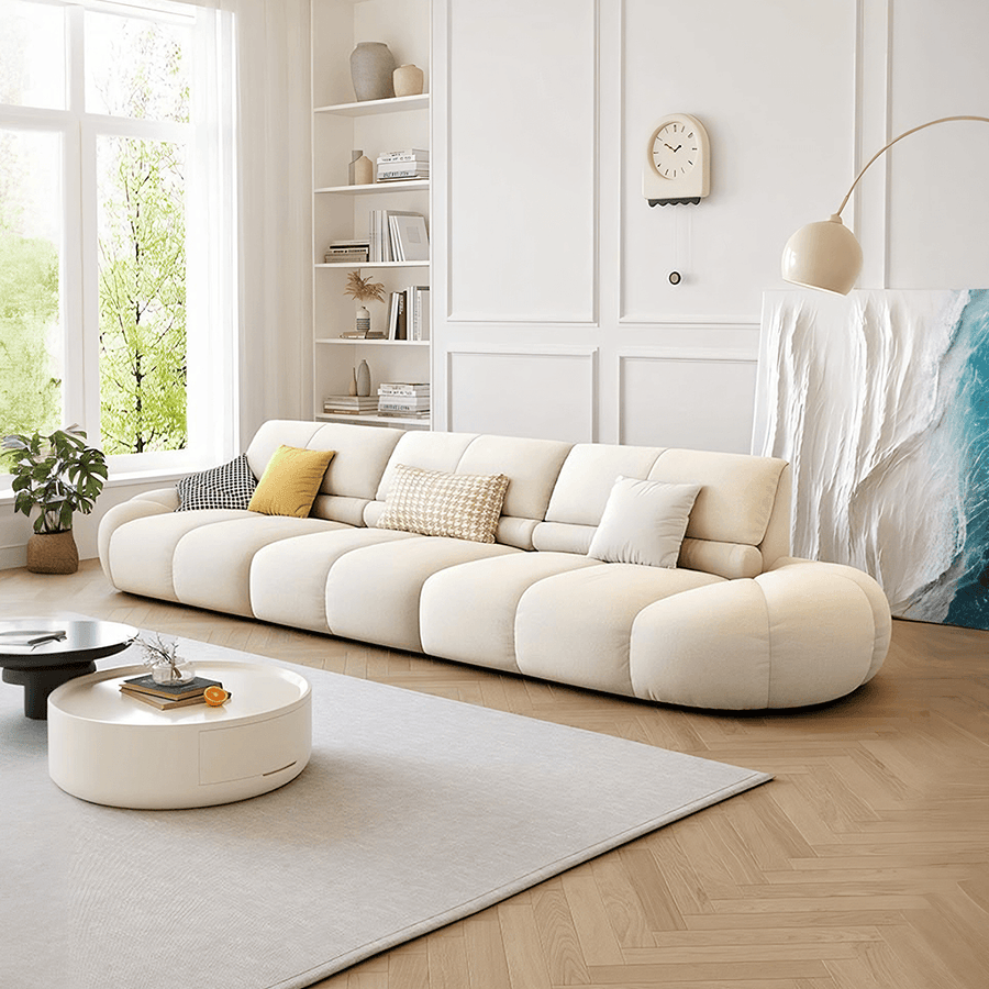 Gia Round Curved Three Seater Sofa for modern UK living room