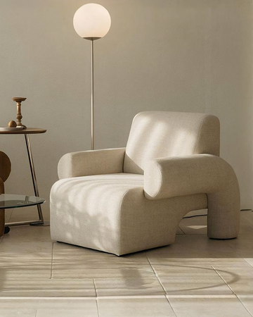 Giacinta 7-Shape Linen Armchair, Single Sofa
