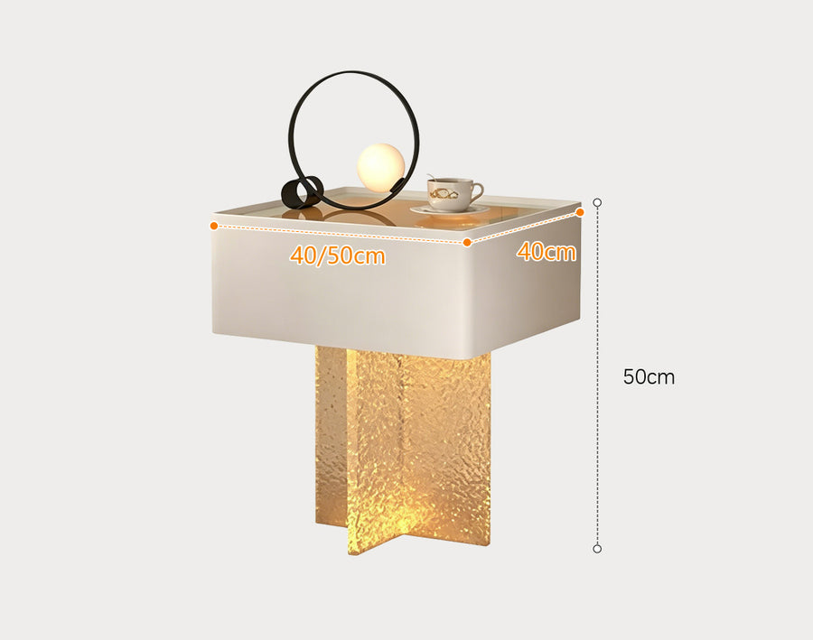 Gibbons Bedside Table With Storage & Light Strip
