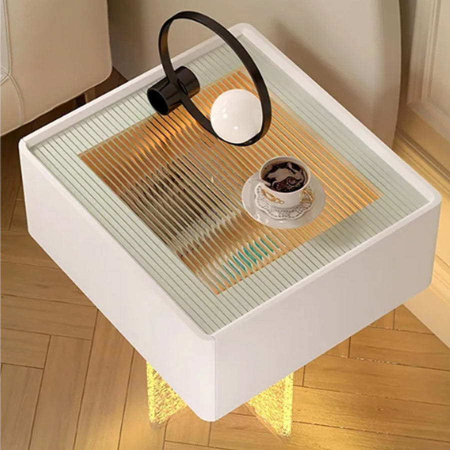 Gibbons Bedside Table With Storage & Light Strip