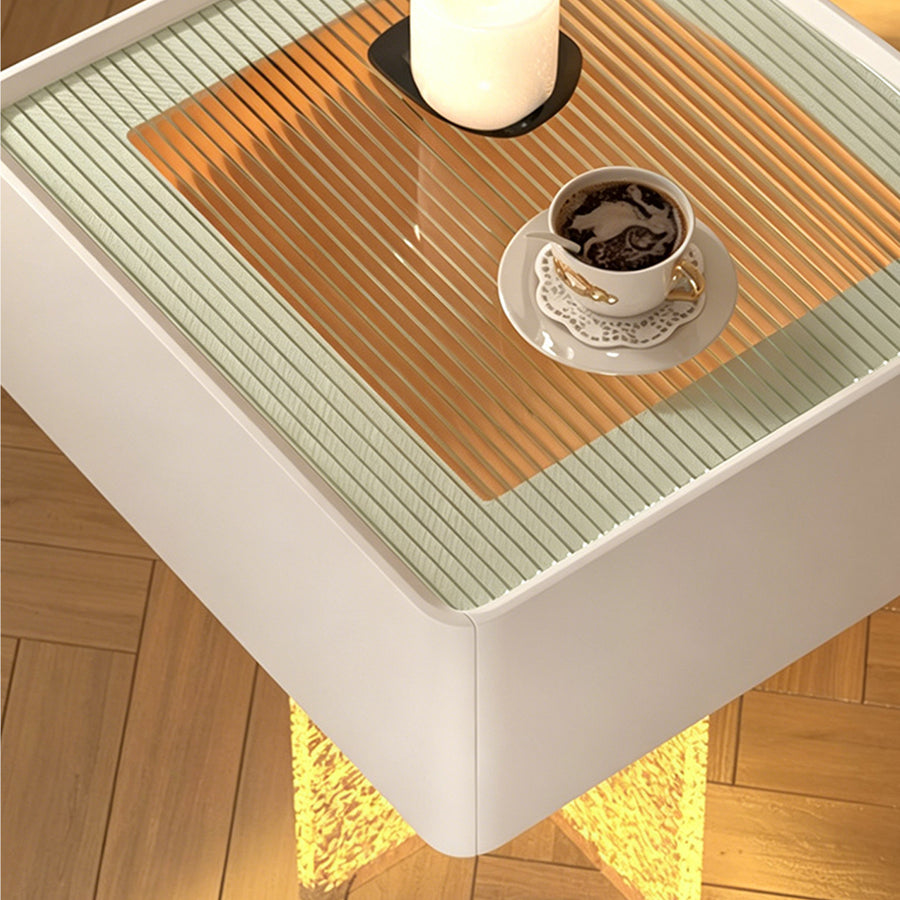 Gibbons Bedside Table With Storage & Light Strip