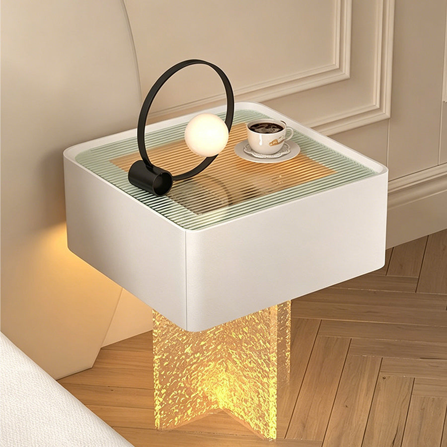 Gibbons Bedside Table With Storage & Light Strip