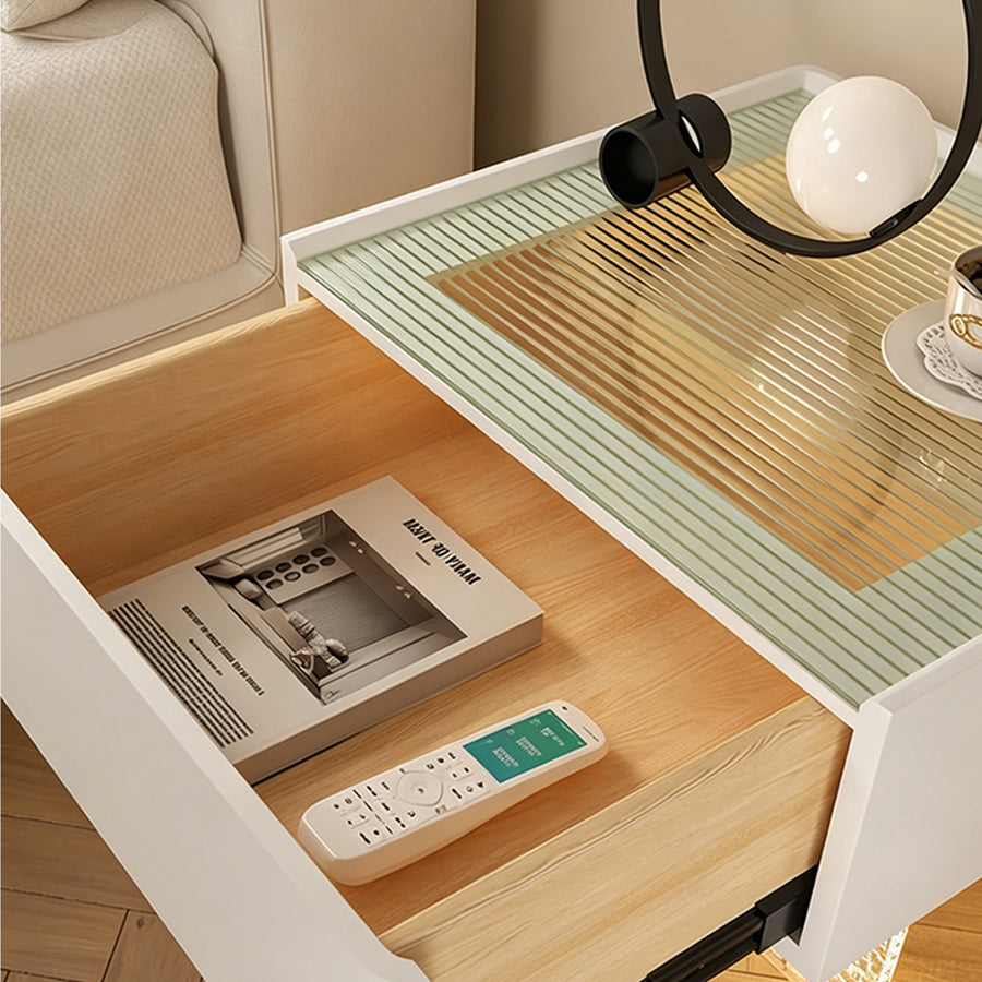 Gibbons Bedside Table With Storage & Light Strip