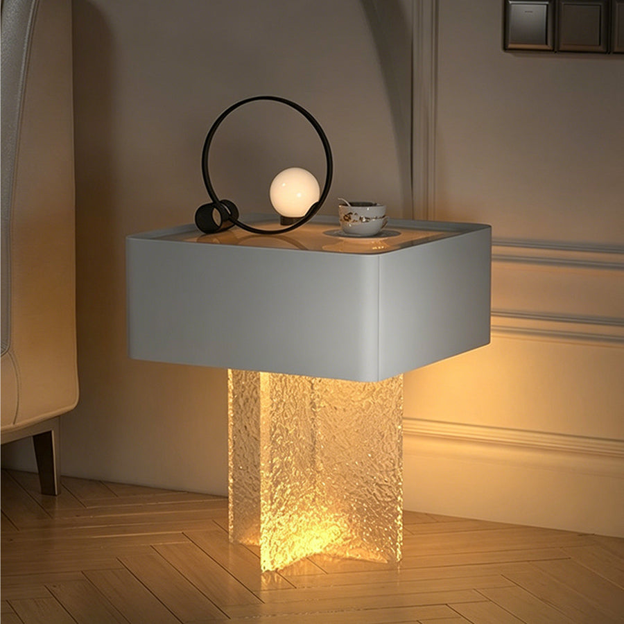 Gibbons Bedside Table With Storage & Light Strip