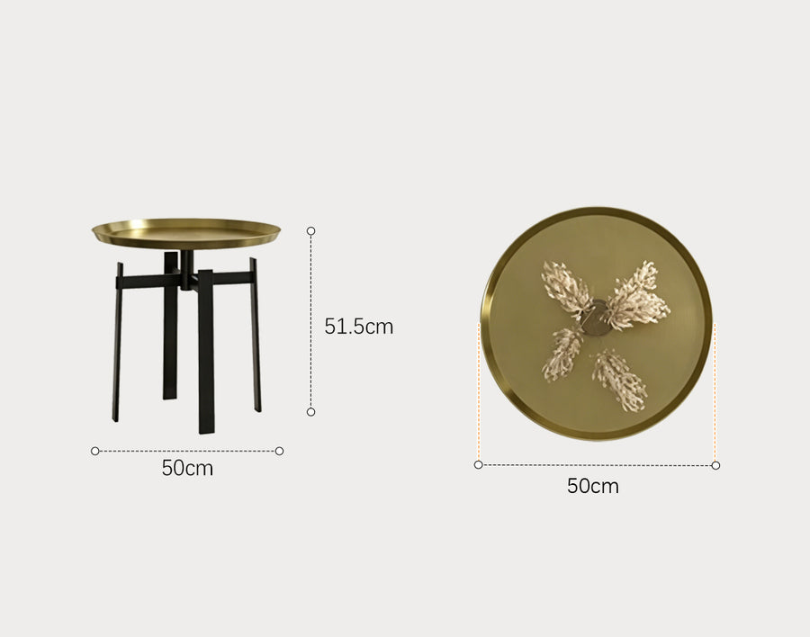 Giles Side Table, Copper Carbon & Metal Copper