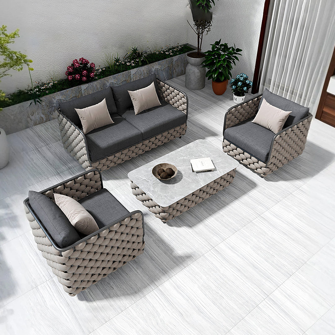 Ginny Rattan Outdoor Sofa Set, Outdoor Furniture - garden sofa set UK