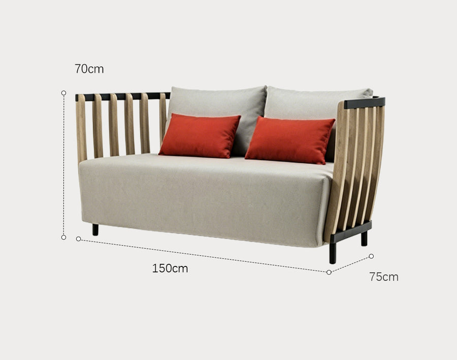 Gloria Outdoor Sofa Set, Outdoor Furniture, Teak Wood detail view for wooden garden sofa set UK