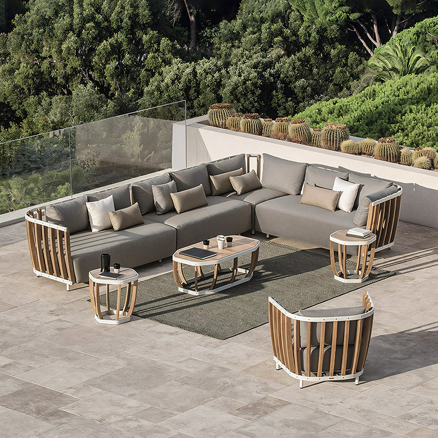 Gloria Outdoor Sofa Set, Outdoor Furniture, Teak Wood - wooden garden sofa set UK