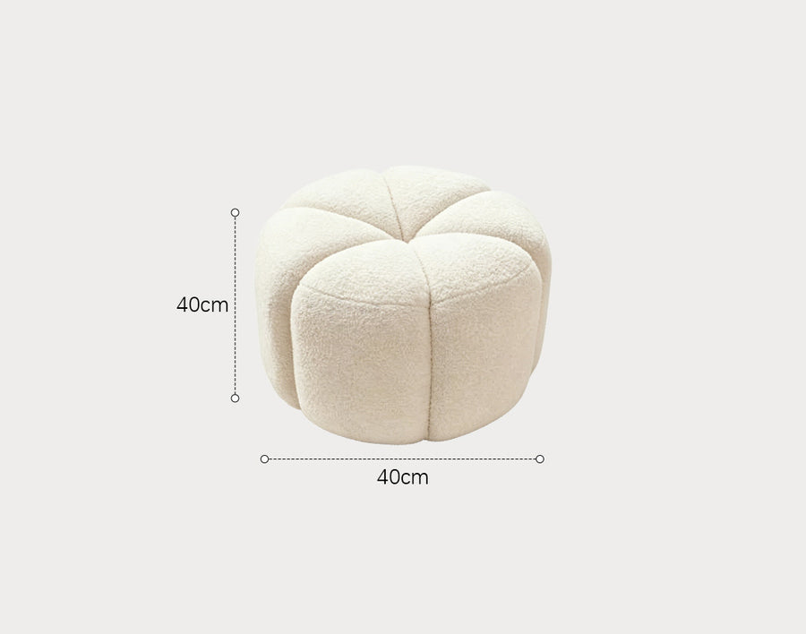 Grace Pumpkin Armchair, White Boucle