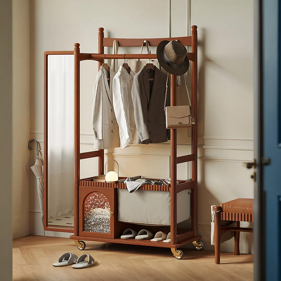 Grace Wardrobe, Cloth Rack, With Mirror - grace wardrobe UK