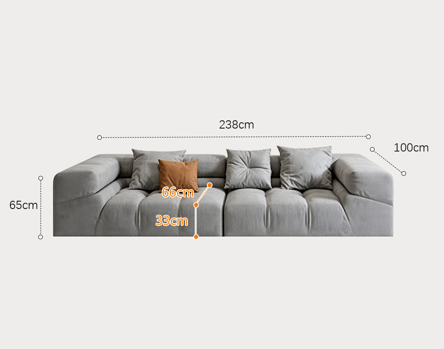 Grant Four Seater Sofa, Grey Velvet