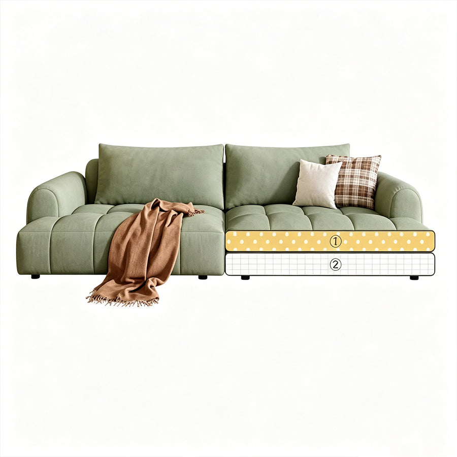 Grayson Puff Two Seater, Three Seater, Four Seater Sofa, Suede product image 9