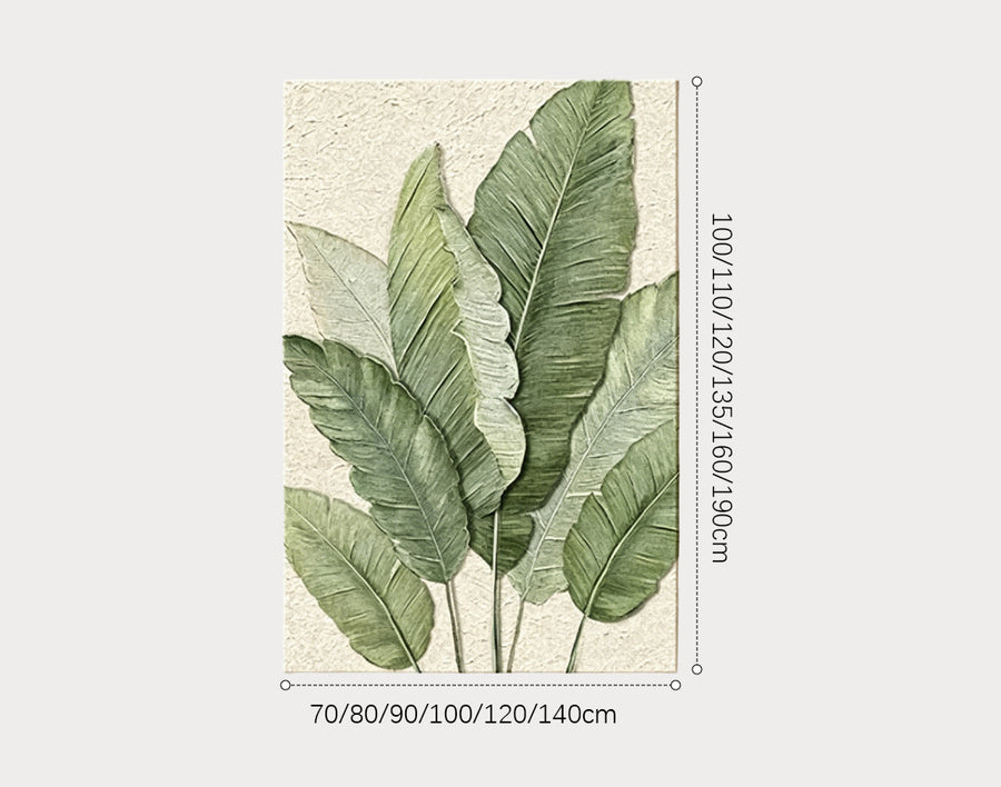 Green Leaves Framed Wall Art Print Multiple Size