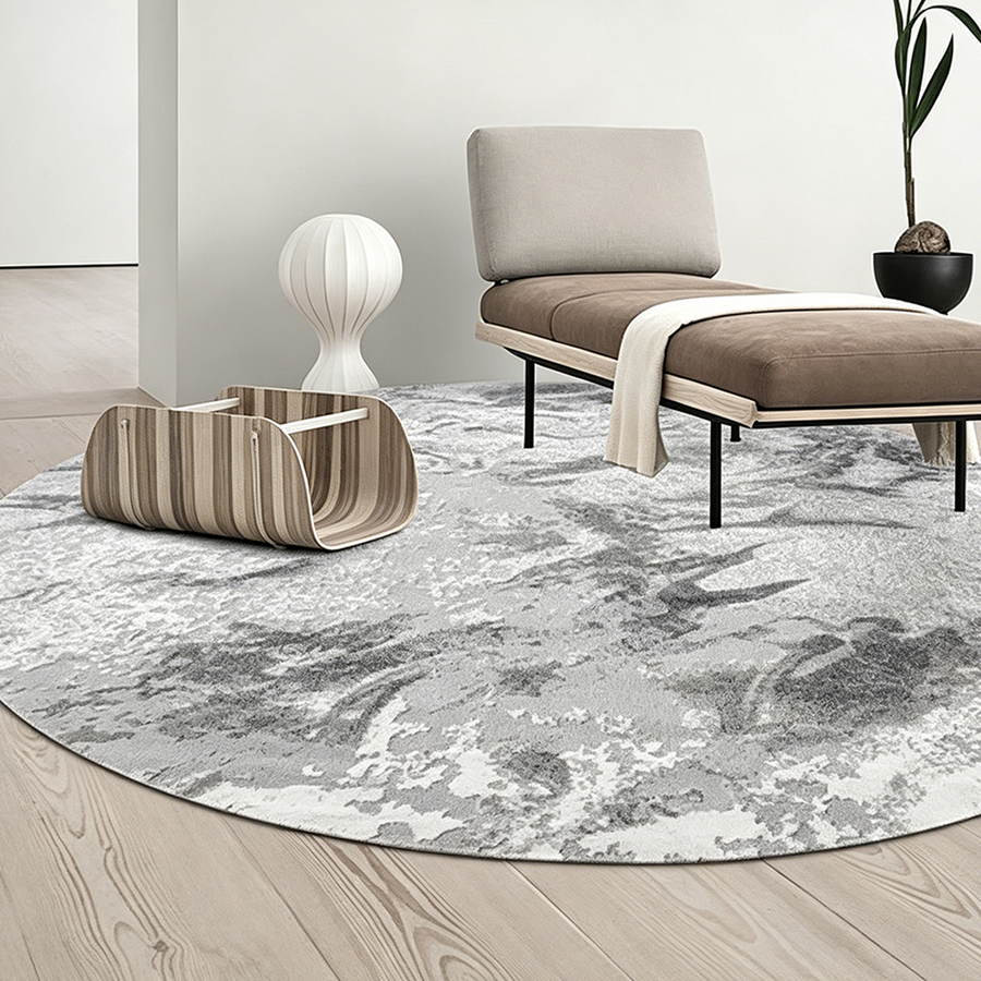 Grey and White Moon Rug, Various Styles Available