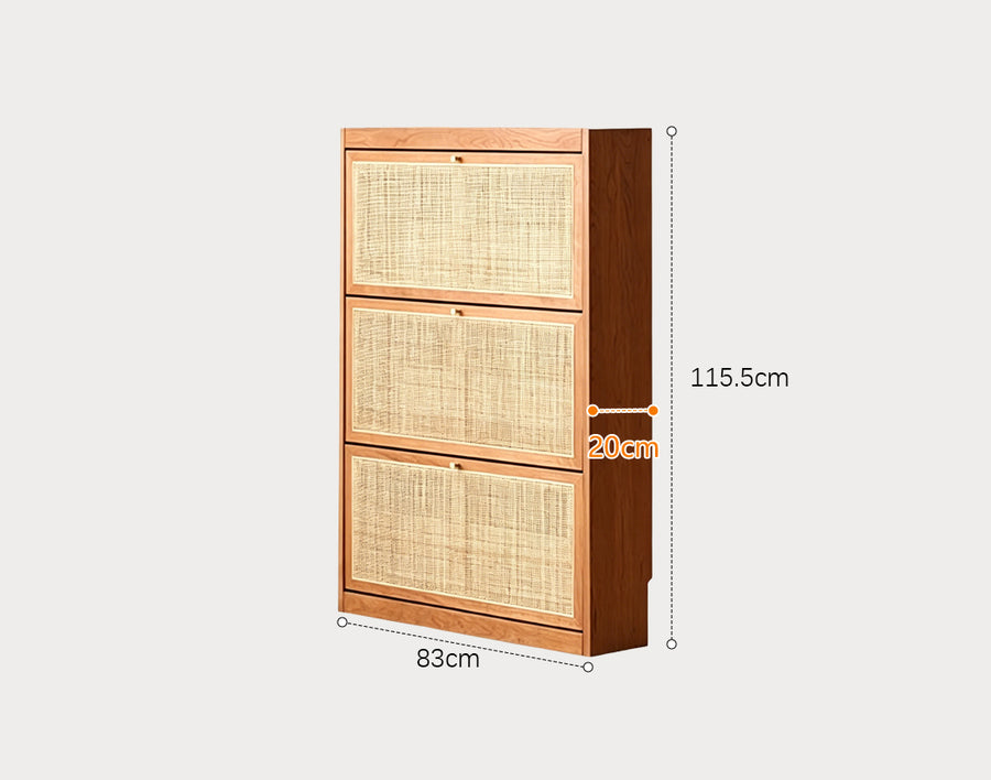 H14 Dex Rattan Shoe Storage With Drawer - cabinet for hallway