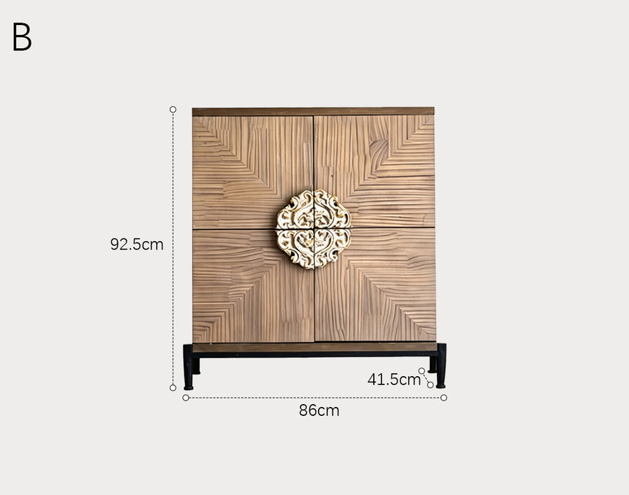 Hades Mid Century Style Sideboard, Wood detail view for wooden sideboard UK