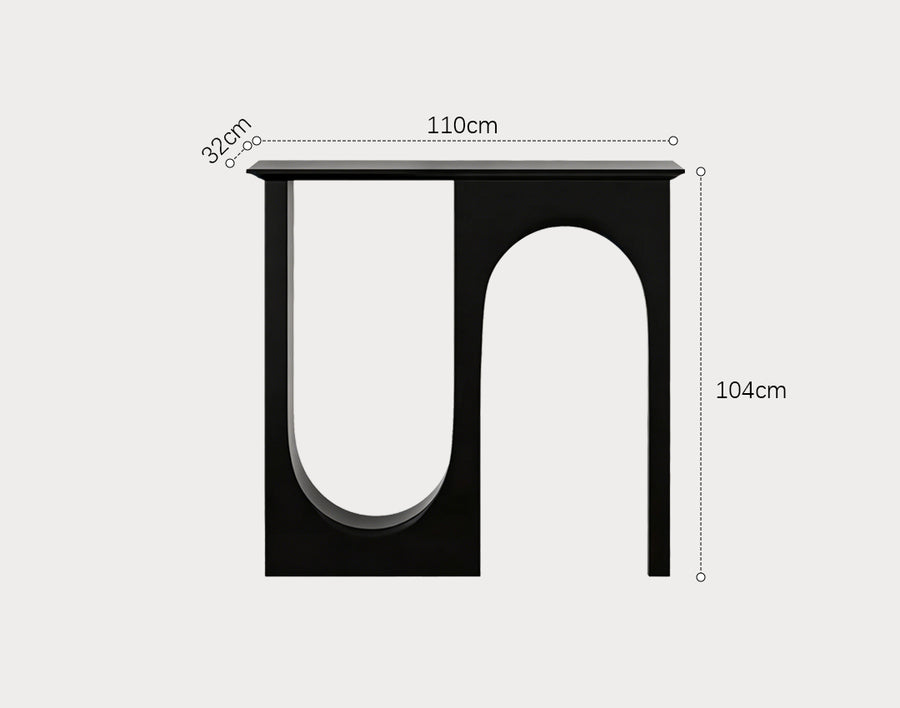 Hadza U Shape Console Table, Black