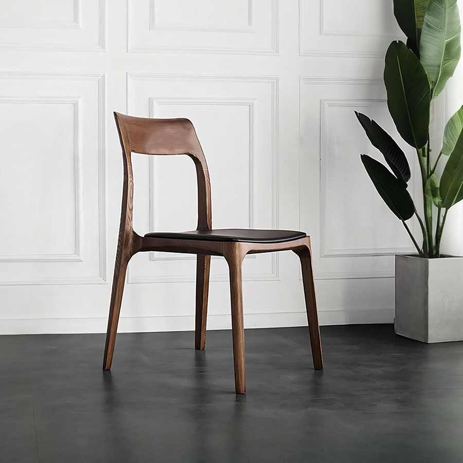 Hansel CH3 Solid Wood Dining Chair, Dark Oak - hansel ch3 solid wood oak dining chair UK