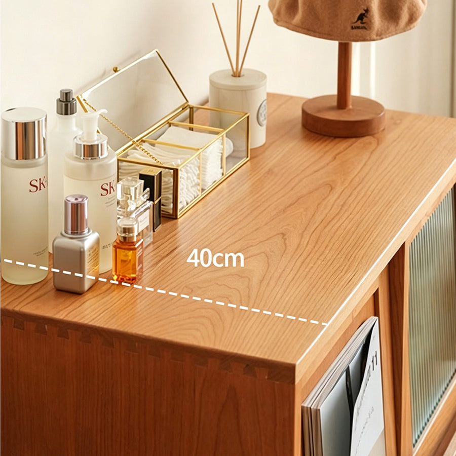Harriet Sideboard, Bedside Table Solid Wood and Glass