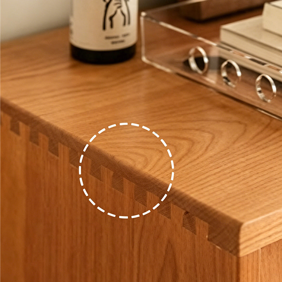 Harriet Sideboard, Bedside Table Solid Wood and Glass