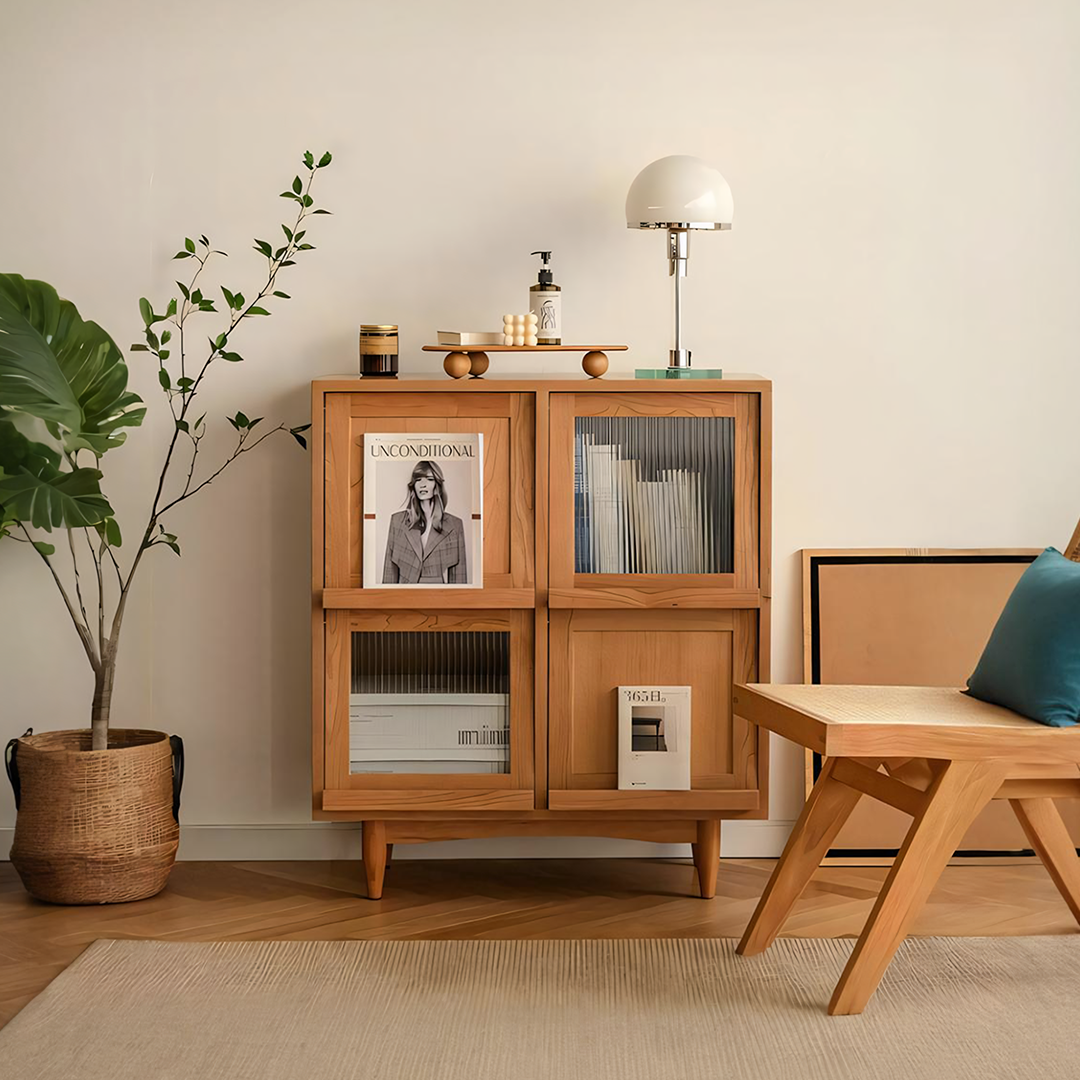Harriet Sideboard, Bedside Table Solid Wood and Glass - harriet sideboard glass sideboard UK
