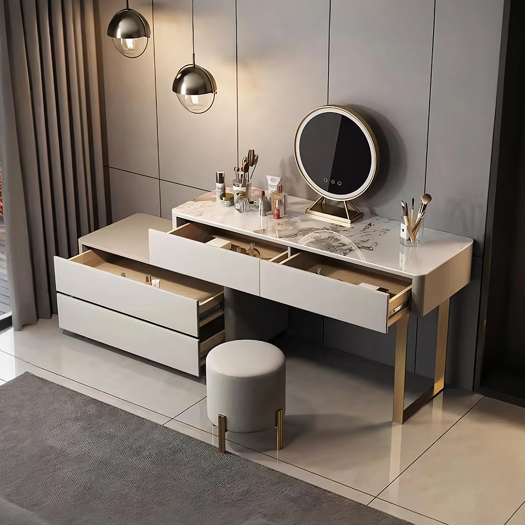 Hastings Corner Dressing Table With Sideboard & Mirror - storage UK