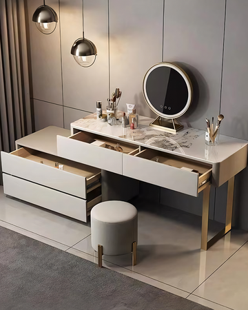 Hastings Corner Dressing Table With Sideboard & Mirror