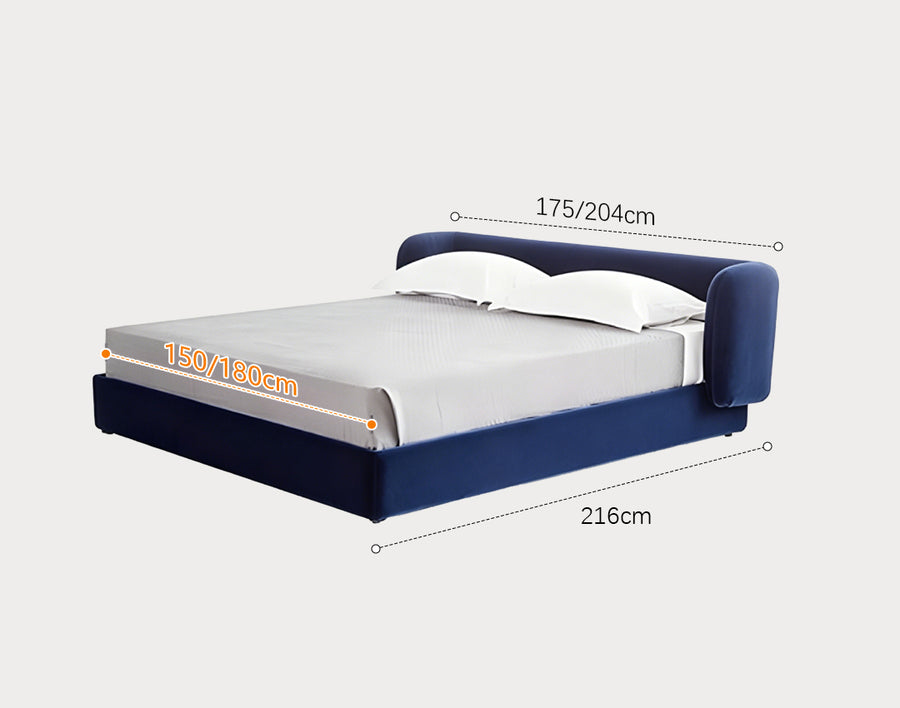 Heloise King Size Bed, Super King Size, Velvet