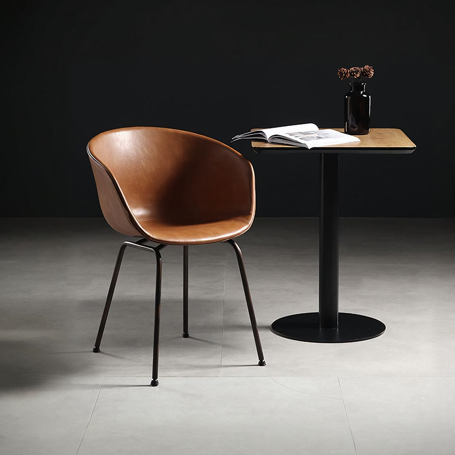 Herron A Set of 2 Dining Chairs - leather dining chair UK