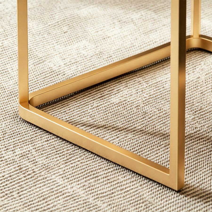 Horace Square Coffee Table, Tan & White