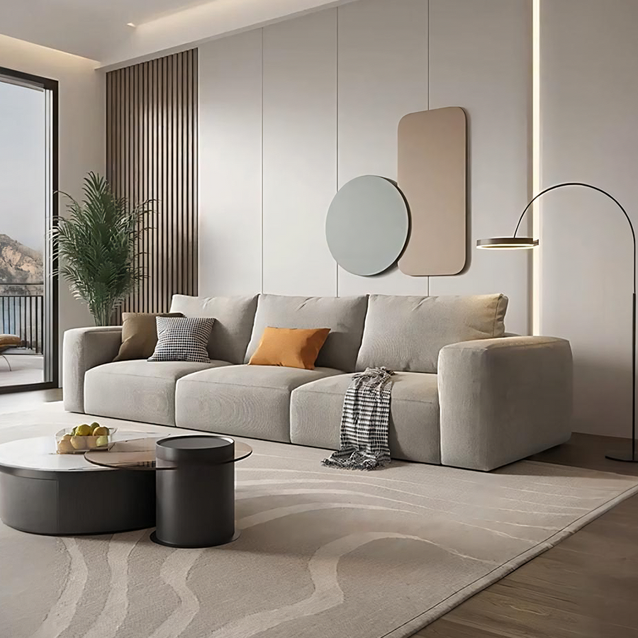 Horatio Two Seater Sofa, Linen for modern UK living room