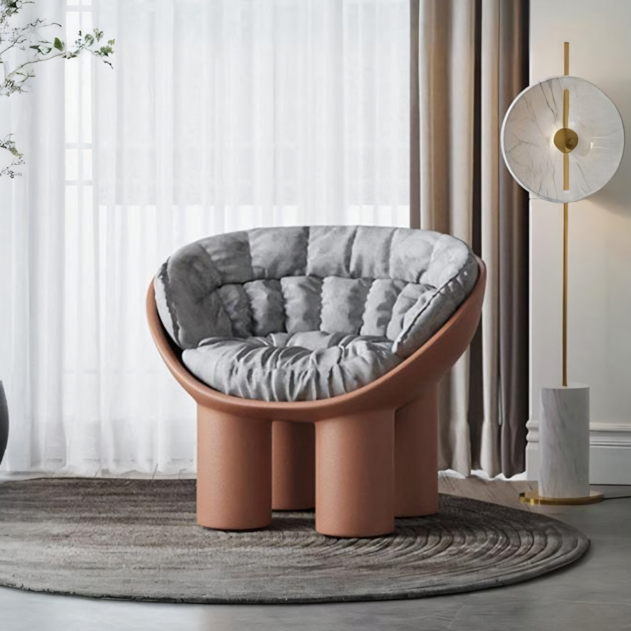 Hulda Armchair With Cushion, Brown - glass cushion UK