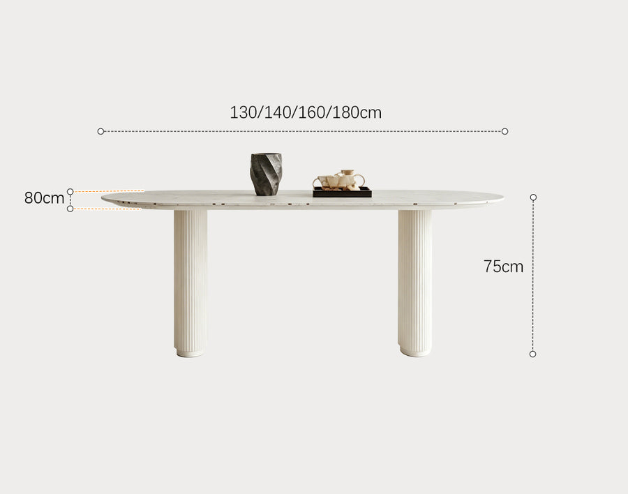 Humphry Dining Table, Terrazzo room setting for everyday dining