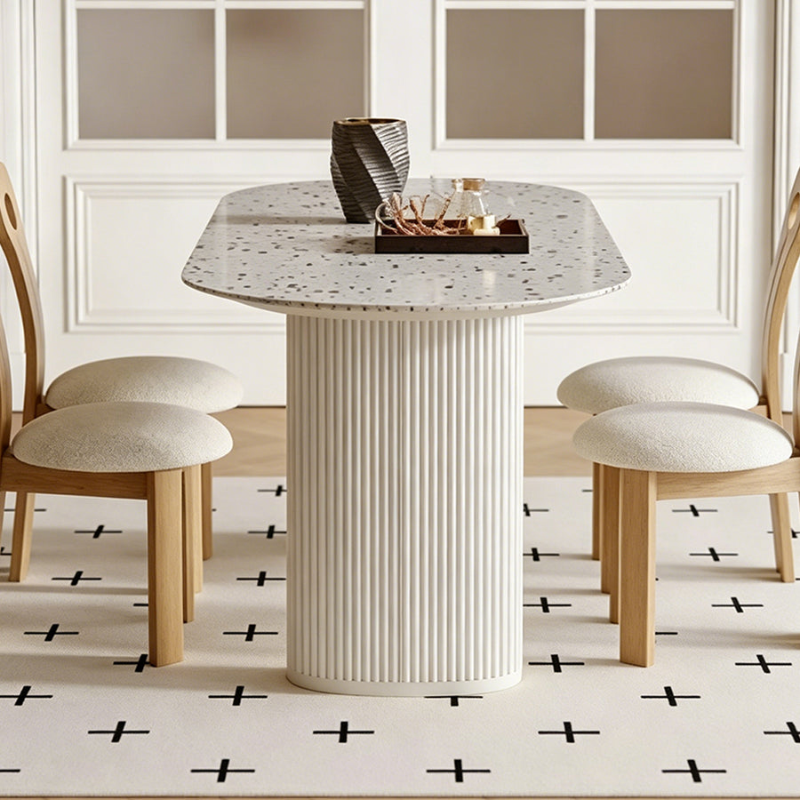 Humphry Dining Table, Terrazzo detail showing table finish and proportions