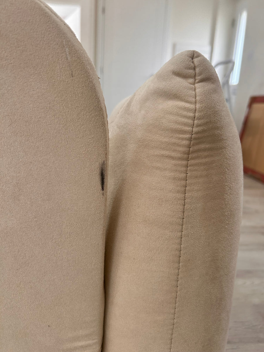 Meera Two Seater Sofa Bed with Storage, Suede 210cm / Beige (Display)