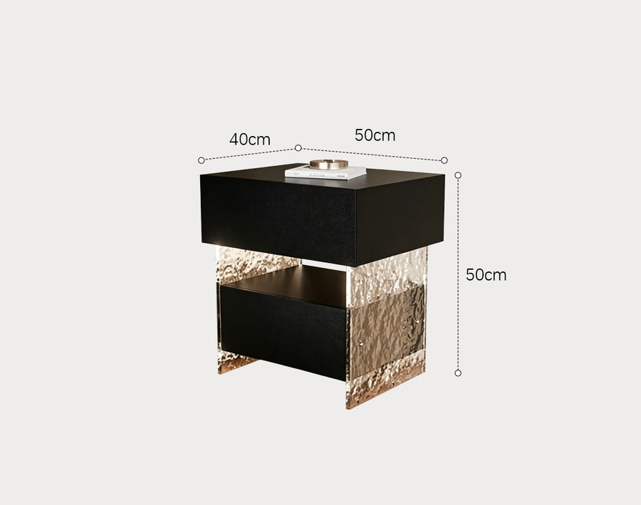 Ibarra Bedside Table With Storage & Light Strip