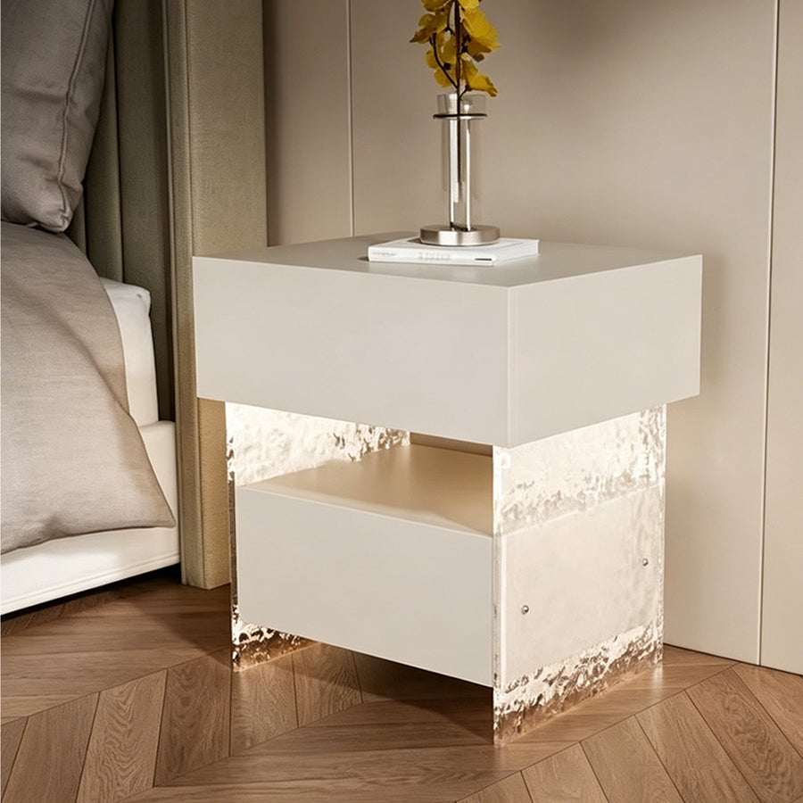 Ibarra Bedside Table With Storage & Light Strip