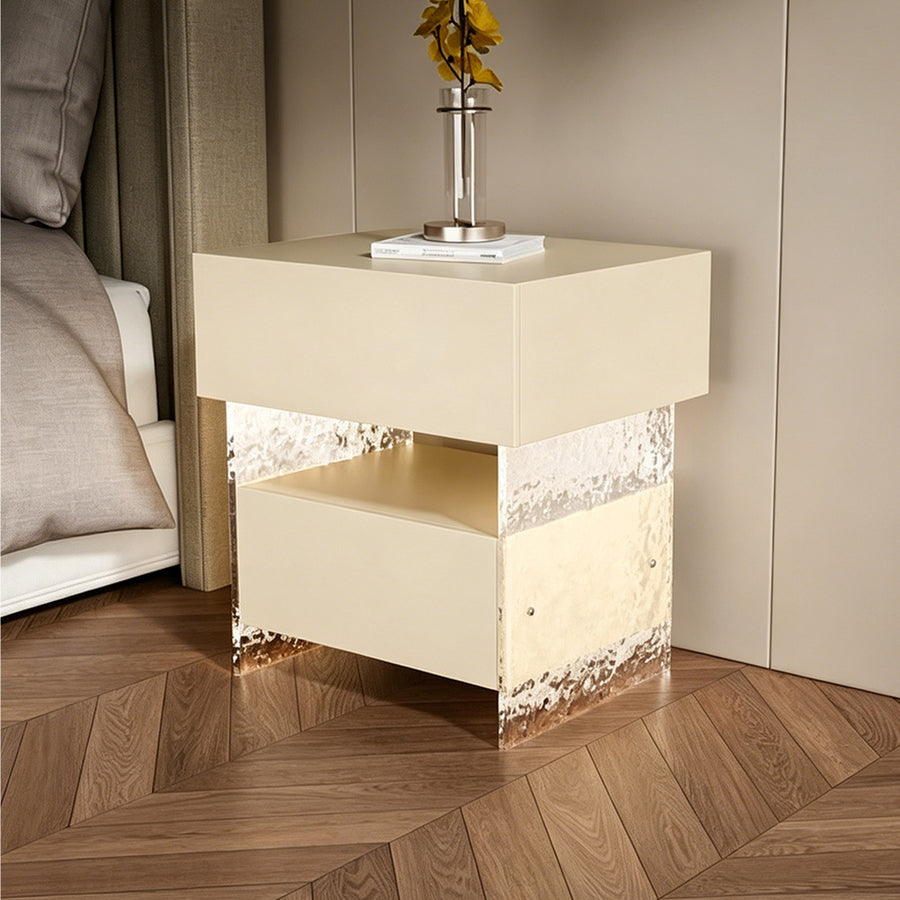 Ibarra Bedside Table With Storage & Light Strip