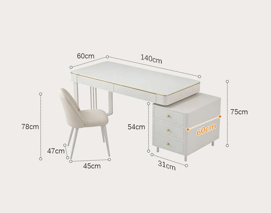 Ingram Office Desk, Sintered Stone