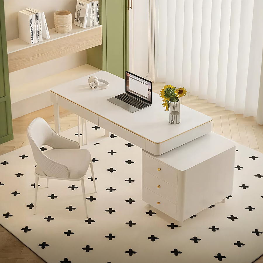 Ingram Office Desk, Sintered Stone - ingram office sintered stone office desk UK